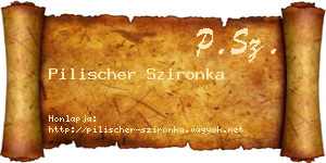 Pilischer Szironka névjegykártya